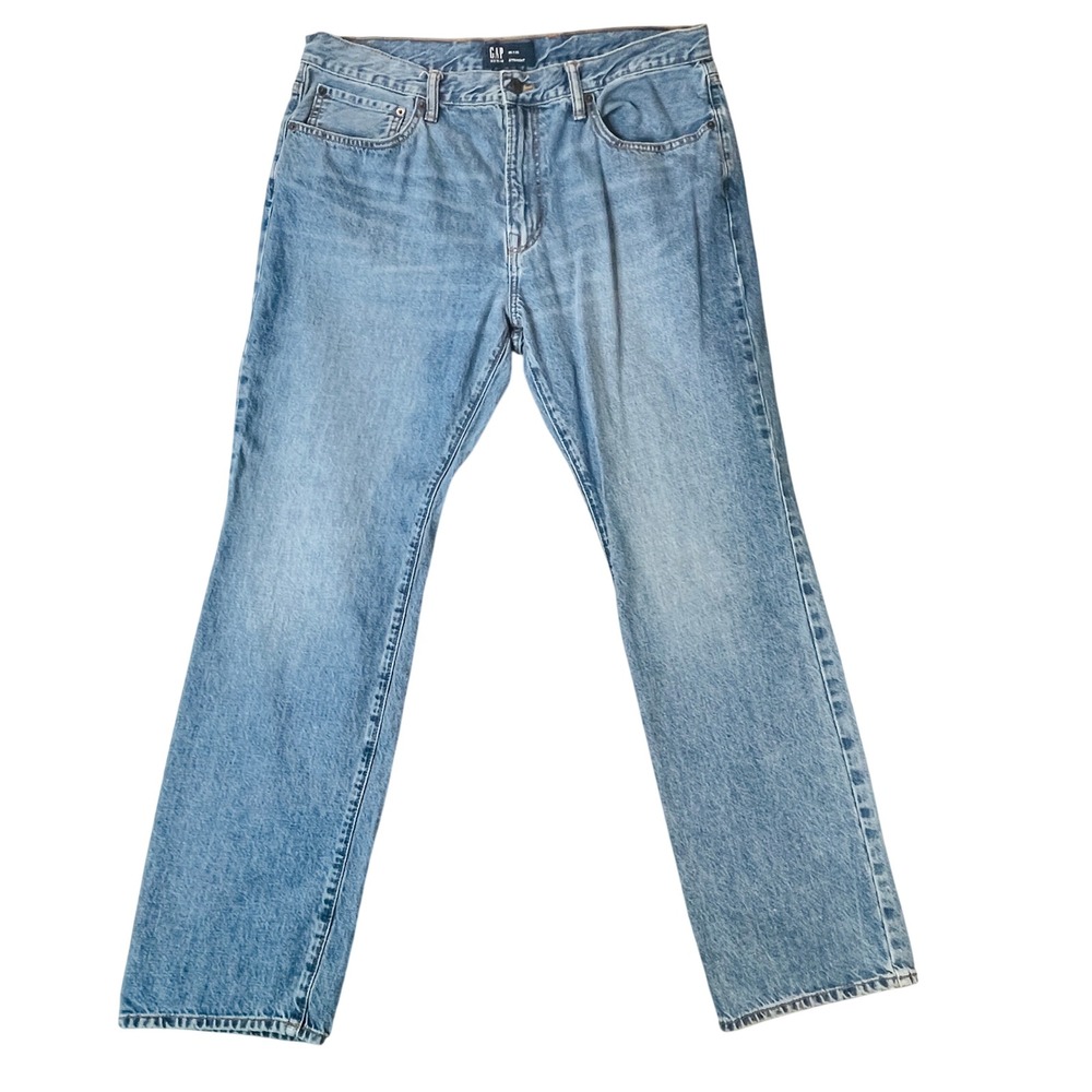 Gap Jeans MENS 36x32 Blue Straight Leg Light Wash Denim Classic‎ 5-Pocket 1969